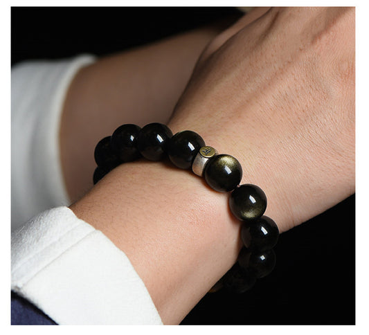 Crystal Oracle Pure Obsidian Piyao Bracelet with Tiger's Eye Accent – Ultimate Evil-Warding & Wealth Protection Feng Shui Jewelry