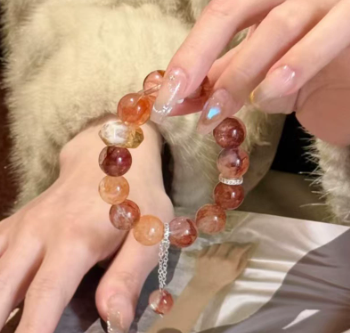 Crystal Oracle Natural Red Hematoid Quartz & Citrine Bracelet – Wealth & Energy Booster with Faceted Prism Beads