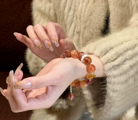 Crystal Oracle Natural Red Hematoid Quartz & Citrine Bracelet – Wealth & Energy Booster with Faceted Prism Beads